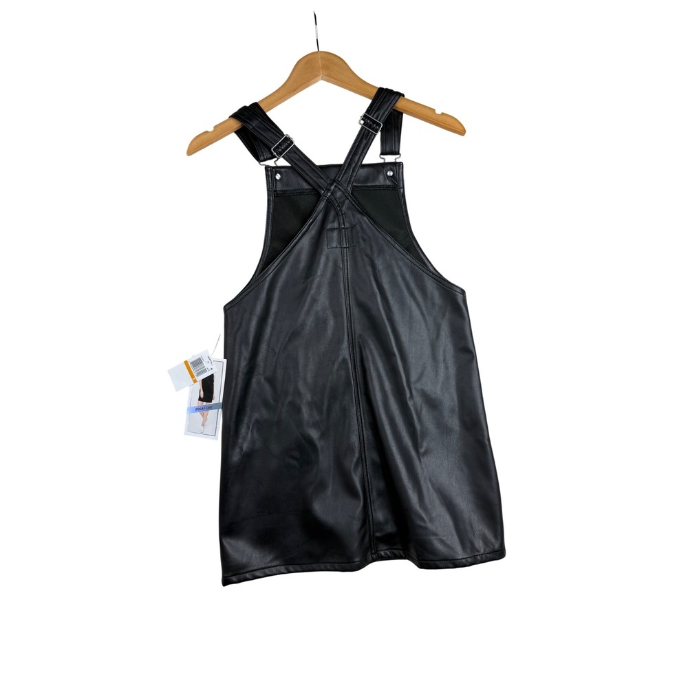 New Tinseltown Faux Leather Overall Style Dress size Small Black - Picture 5 of 7
